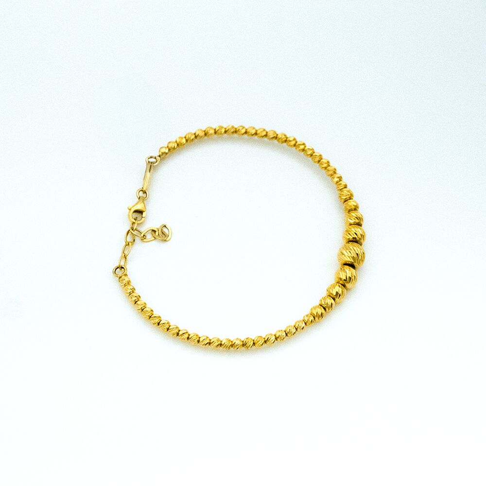 14 Ayar Sıralı Dorika Kelepçe Altın Bileklik