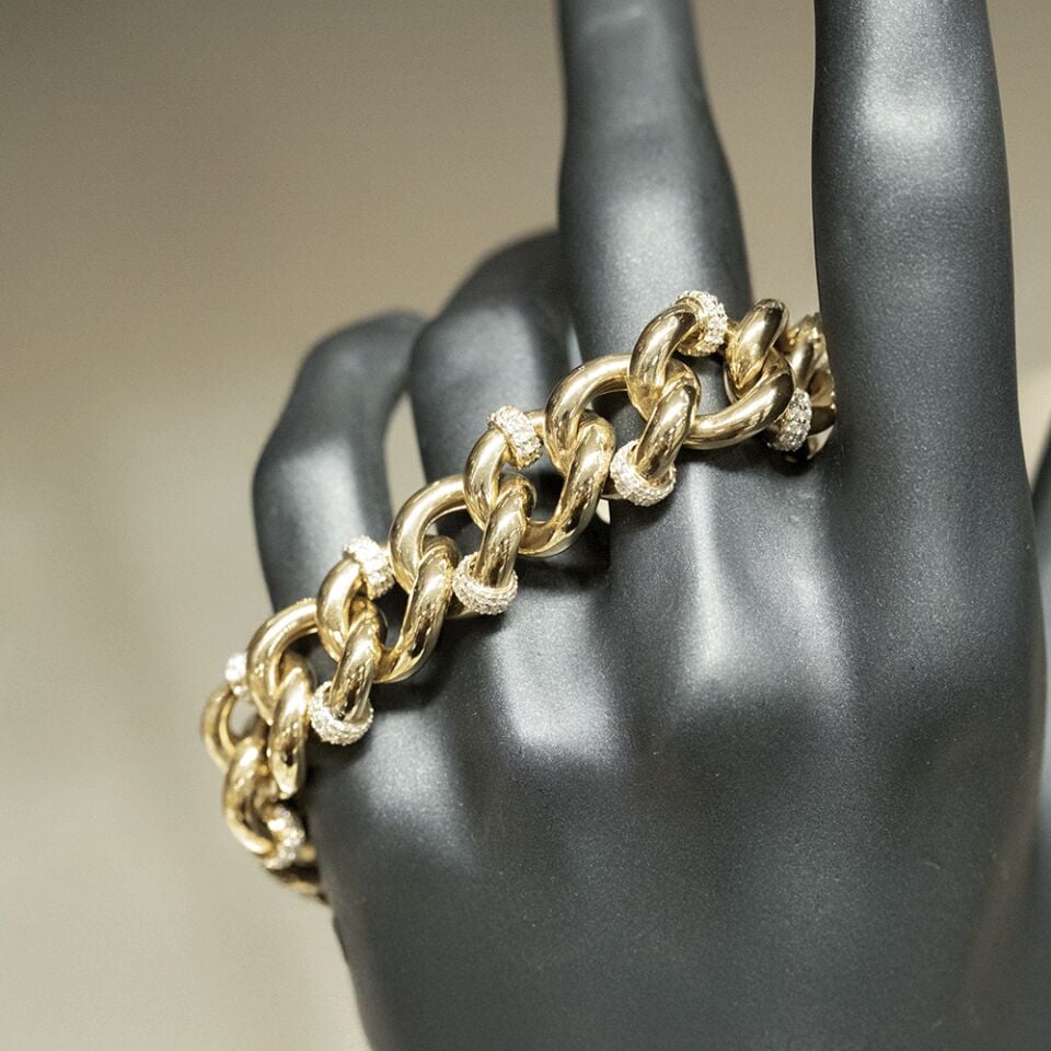 14 Ayar Kumral Esinti Altın Bileklik