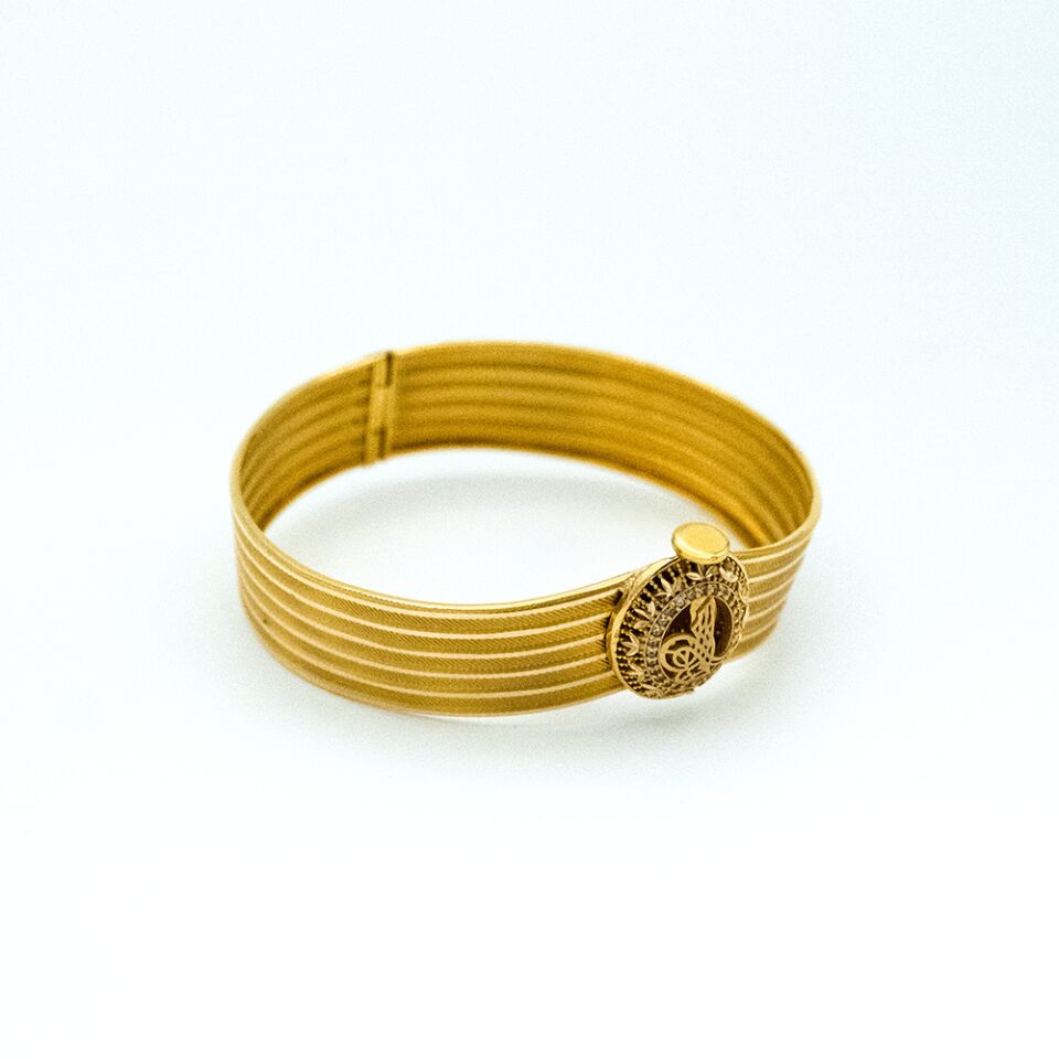 14 Ayar Motif Esintisi Kelepçe Altın Bileklik