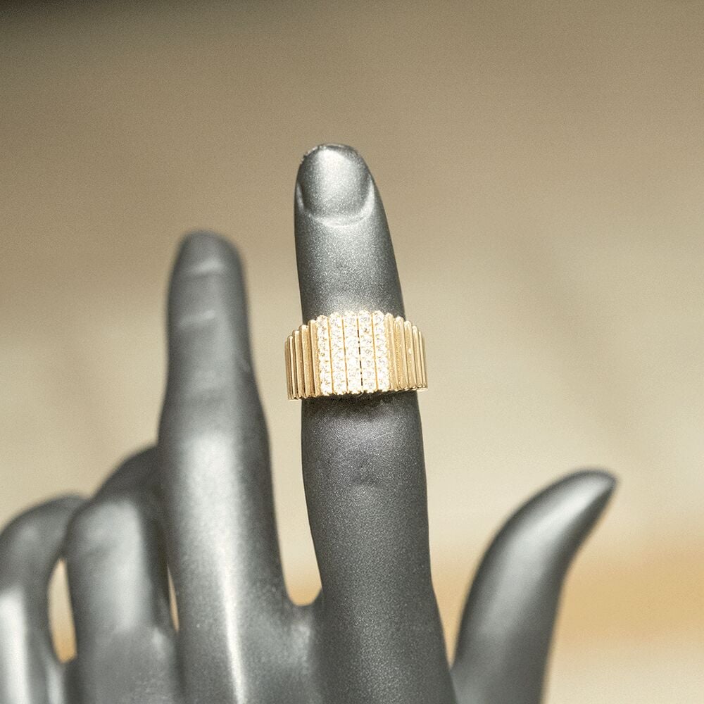 14 Ayar Sükûn Parıltı Altın Yüzük