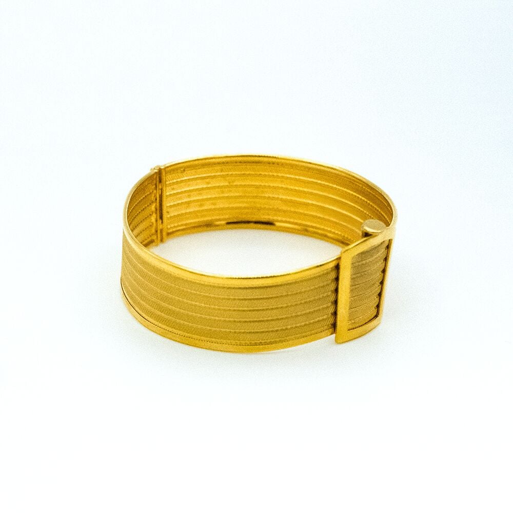 14 Ayar Nehir Yolu Kelepçe Altın Bileklik