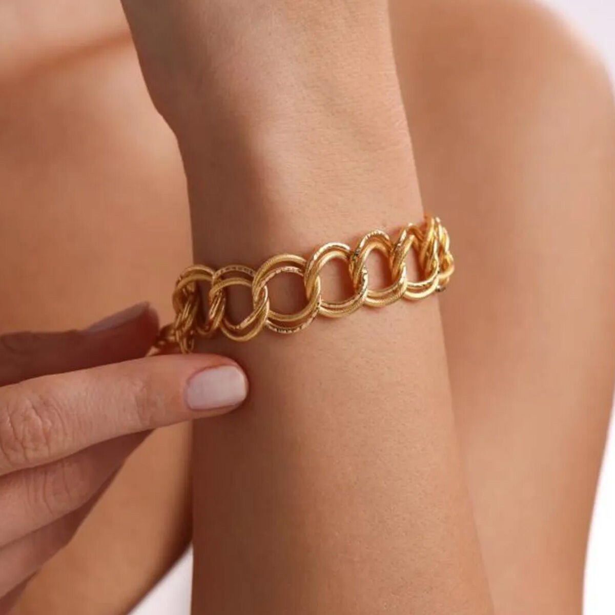 14 Ayar İki Halkalı Biri Kurşun Kalem İzli Samanyolu Altın Bileklik