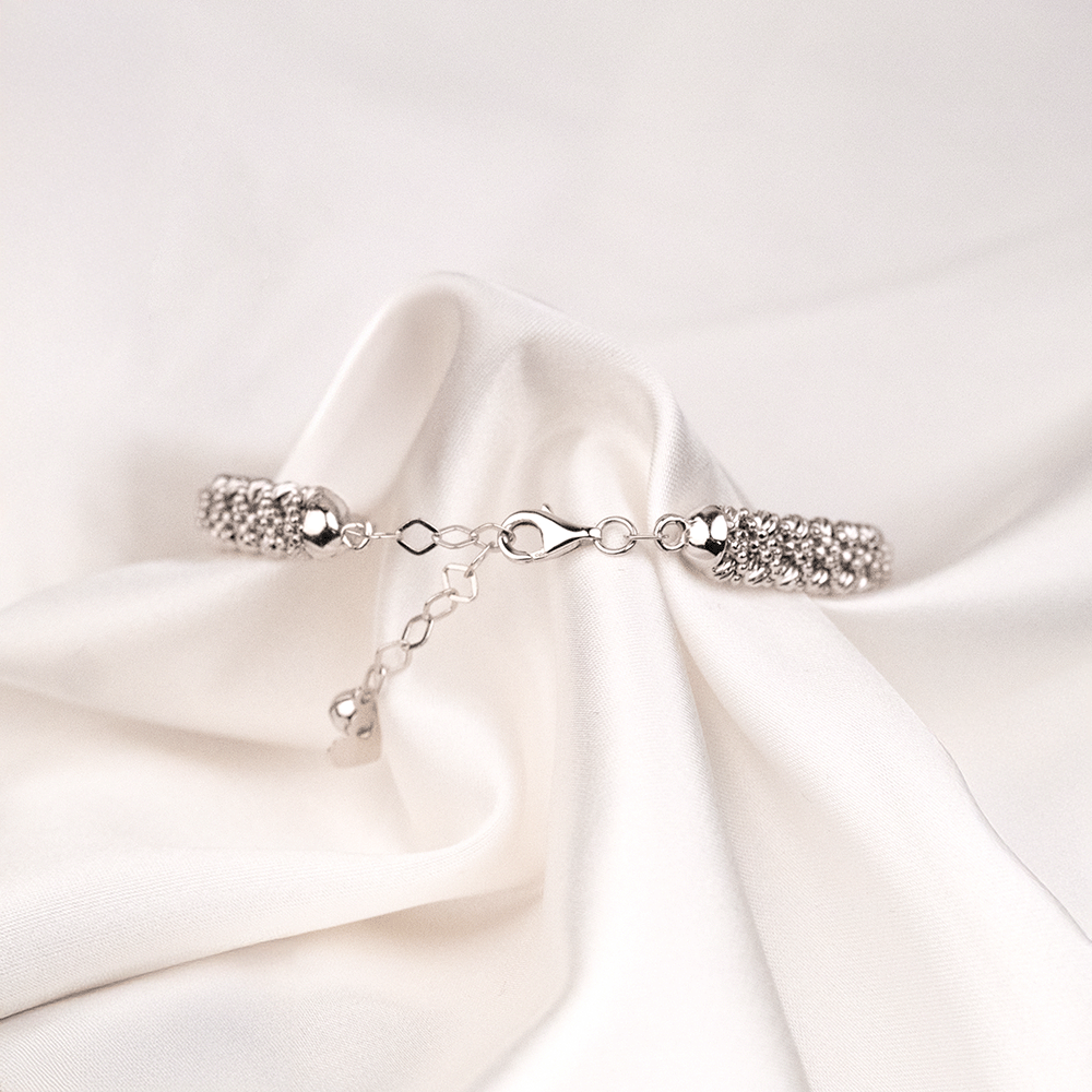 14 Ayar Dorikalı Sıralı Beyaz Altın Bileklik