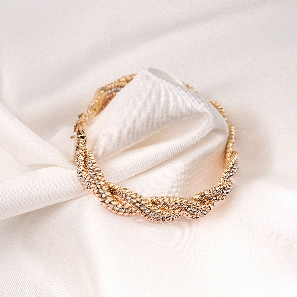 14 Ayar Dorikalı Renkli Sarmal Altın Bileklik