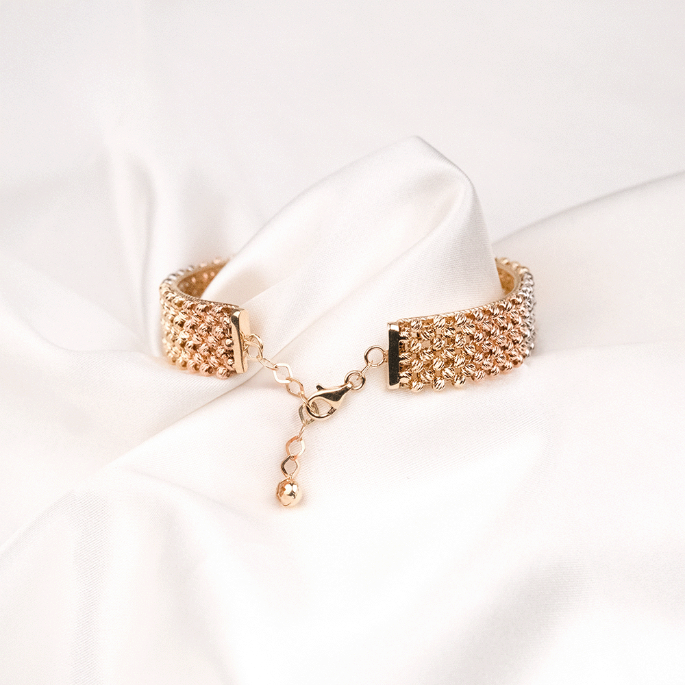 14 Ayar Dorikalı Renkli Düz Altın Bileklik