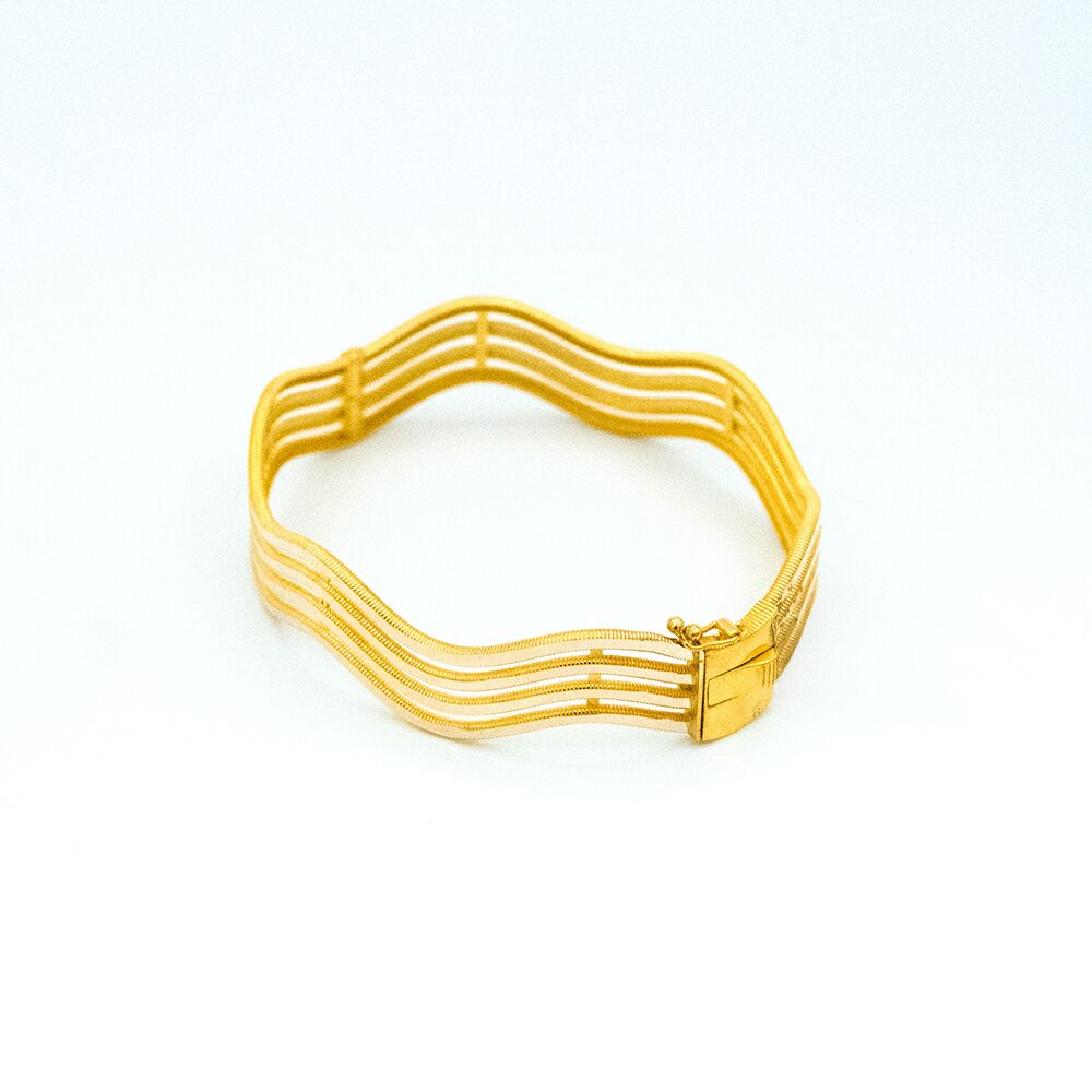 14 Ayar Su Akışı Kelepçe Altın Bileklik