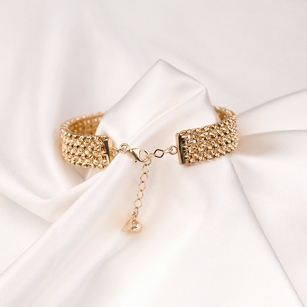 14 Ayar Dorikalı Sıralı Düz Altın Bileklik