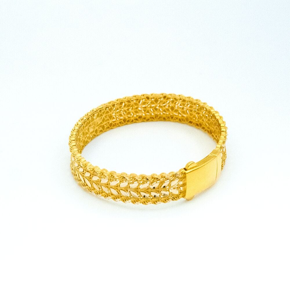 14 Ayar Harmoni Yolu Kelepçe Altın Bileklik