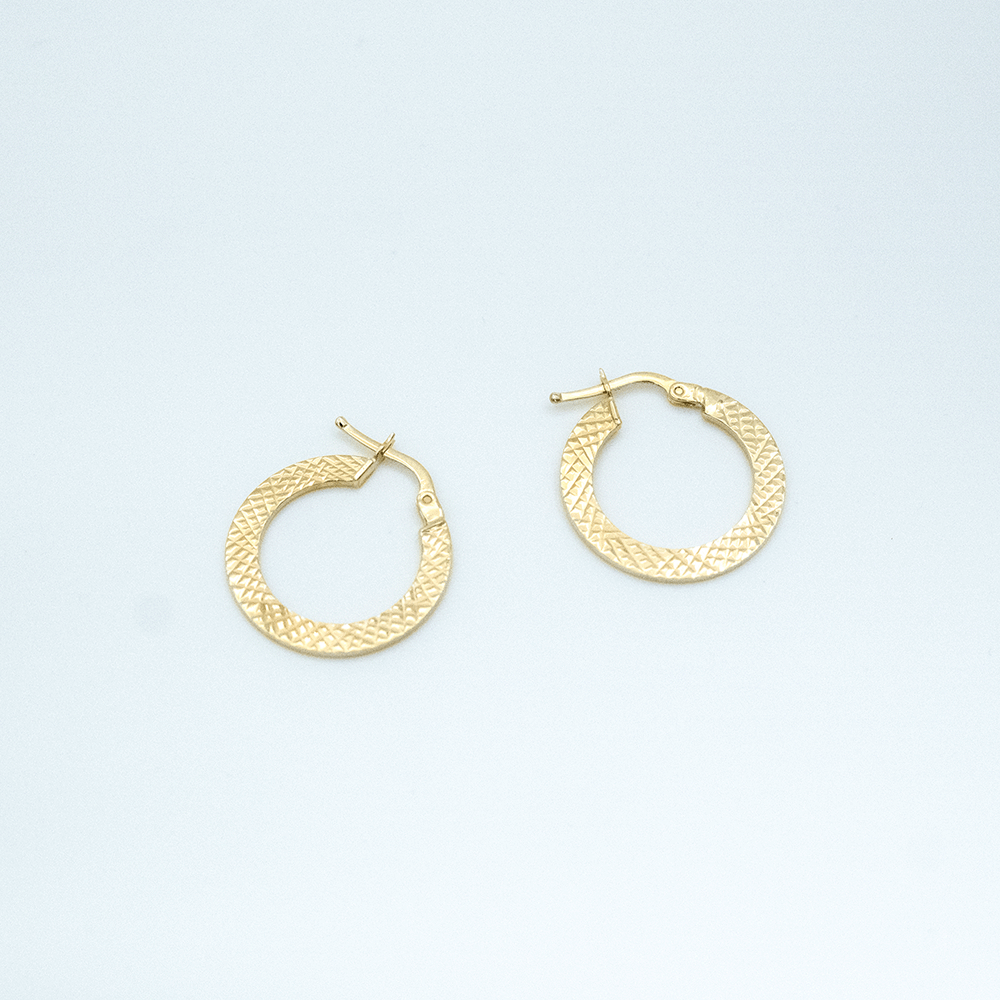 14 Ayar Piramit Kesim Altın Küpe