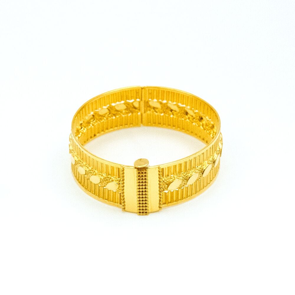 14 Ayar Doğanın Tınısı Kelepçe Altın Bileklik