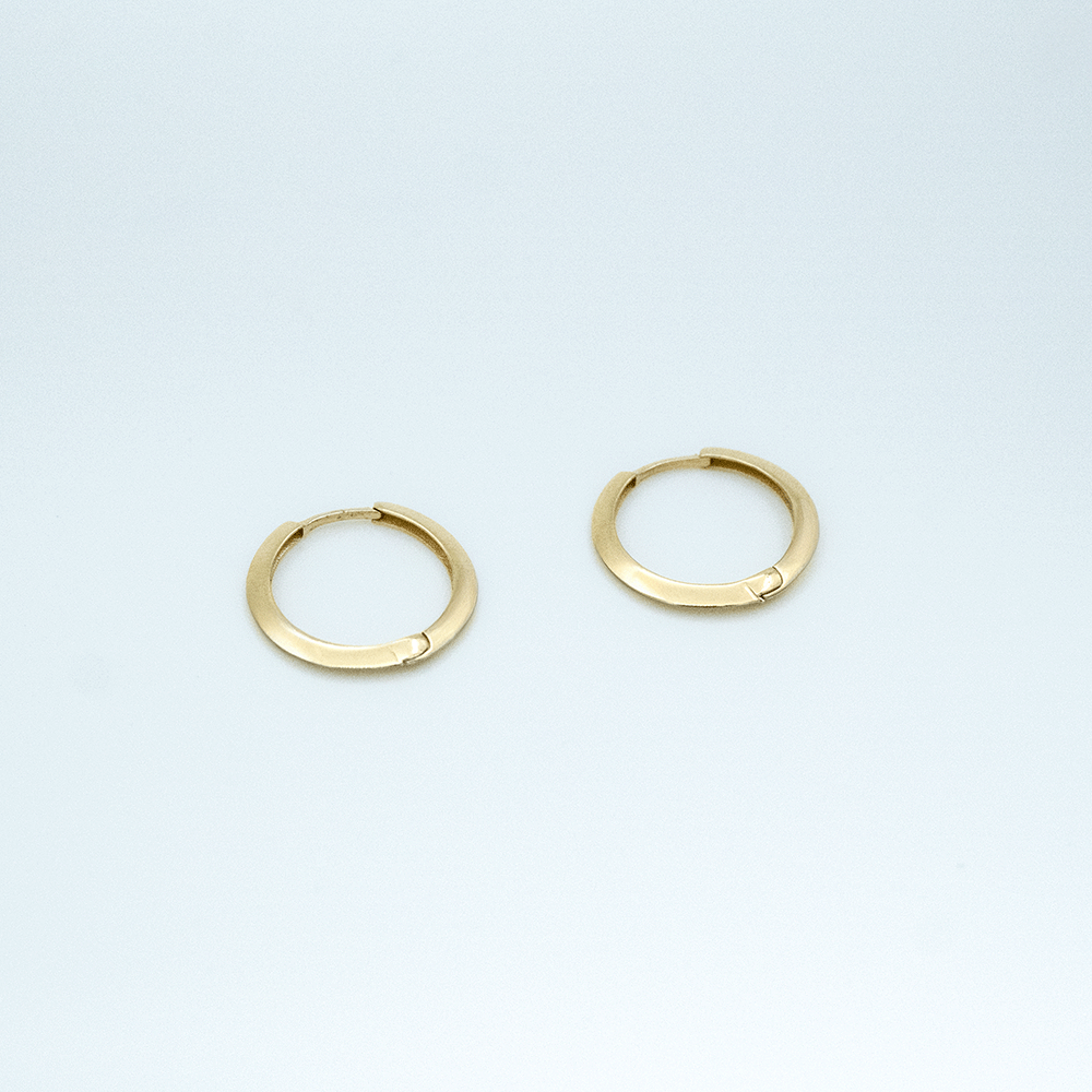 14 Ayar İnce Detaylı Altın Küpe