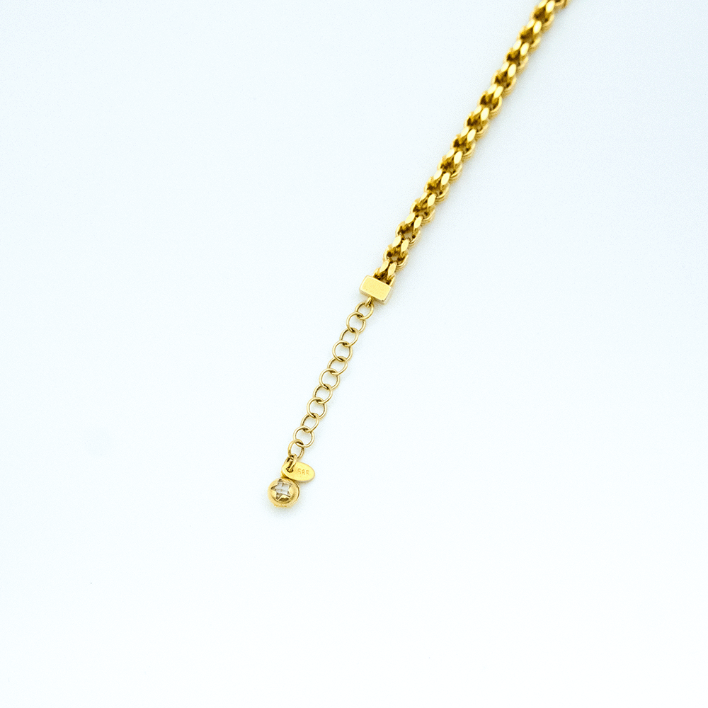 14 Ayar Boncuklu Zincirli Altın Bileklik