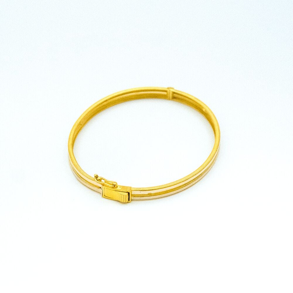 14 Ayar İnci Baharı Kelepçe Altın Bileklik