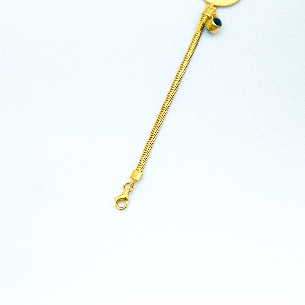 14 Ayar Boncuklu Balık Sırtı Zincirli Altın Bileklik