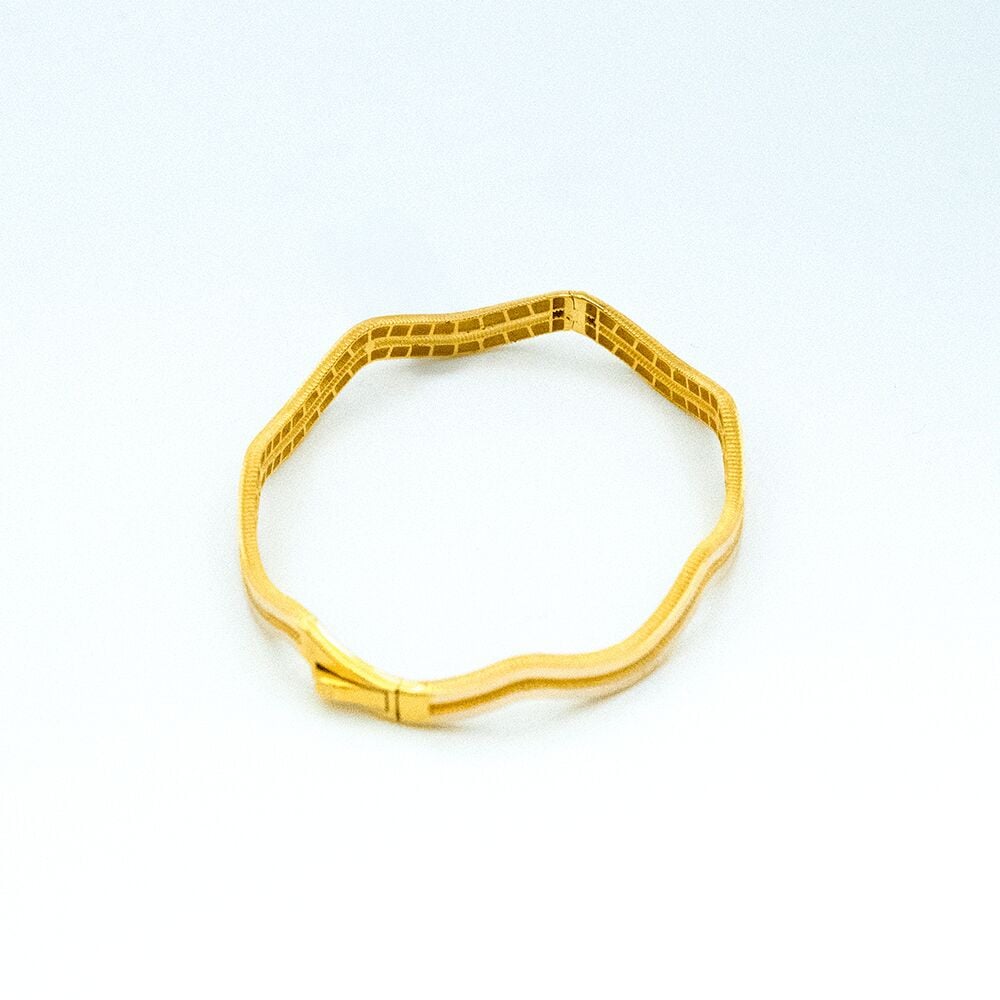 14 Ayar Zikzak  Kelepçe Altın Bileklik
