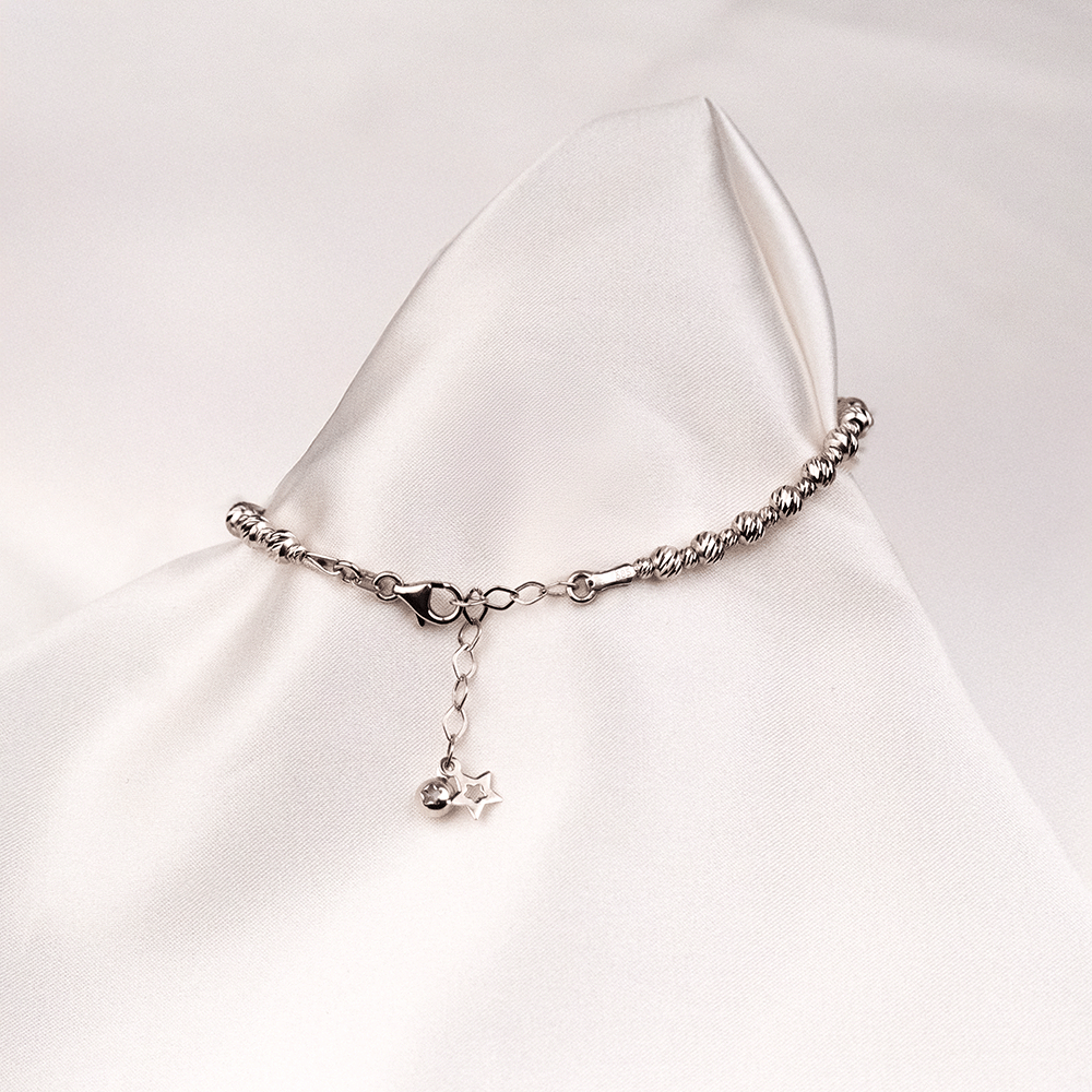 14 Ayar Dorika Toplu Beyaz Altın Bileklik