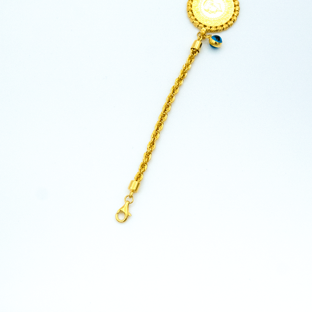 14 Ayar Sarmal Zincirli Dorikalı Altın Bileklik