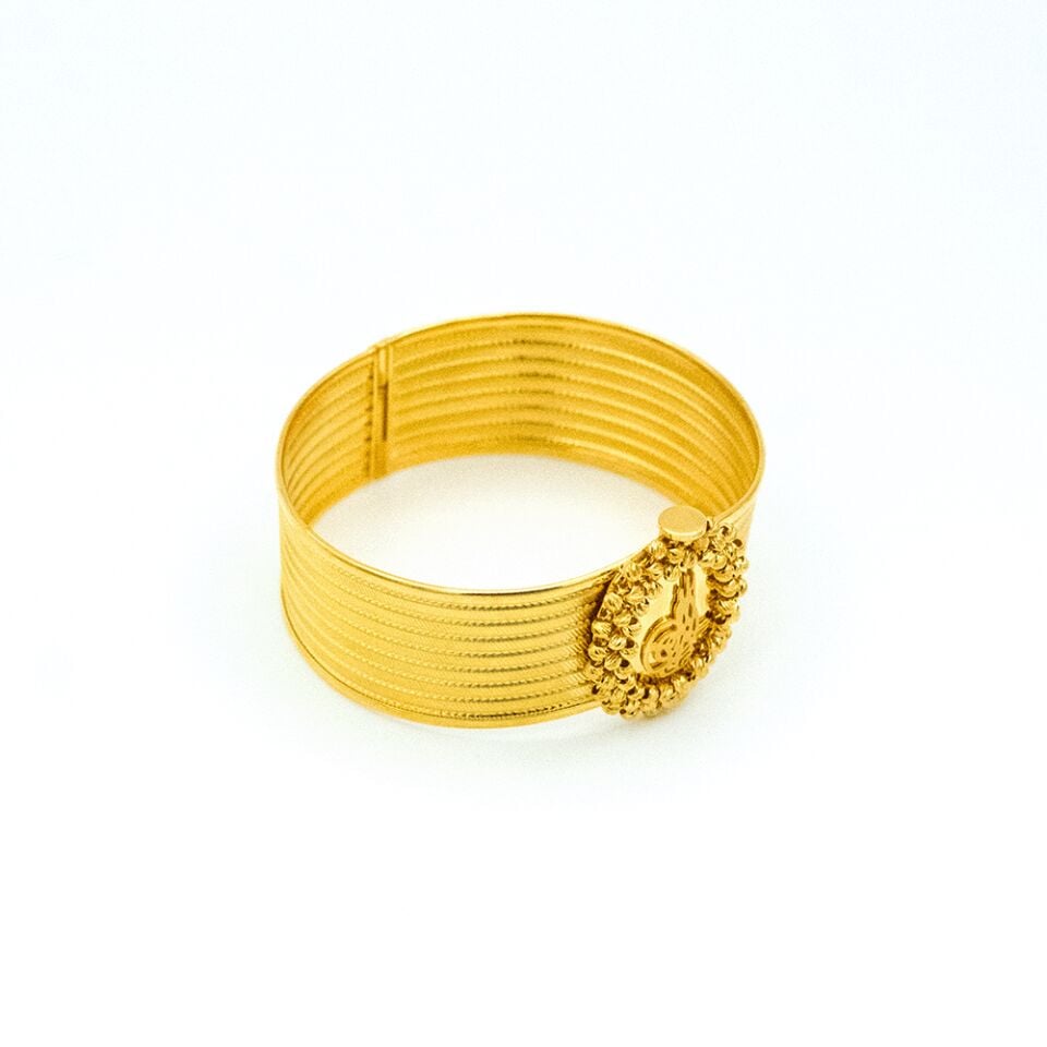 22 Ayar Taç Akışı Kelepçe Altın Bileklik