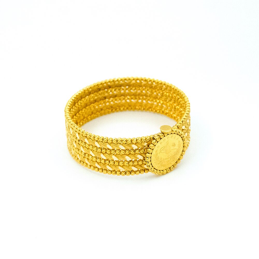 14 Ayar Derin Sarmal Kelepçe Altın Bileklik