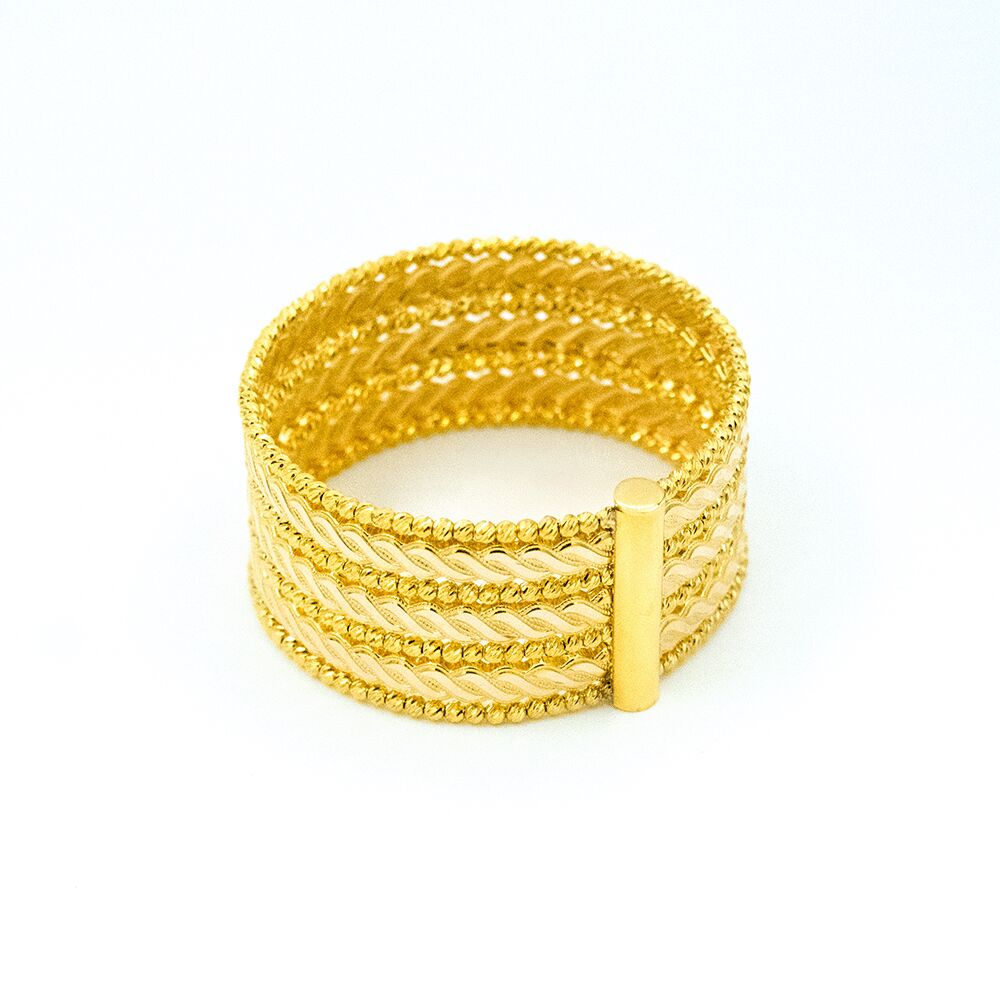 14 Ayar Beste Tılsımı Kelepçe Altın Bileklik