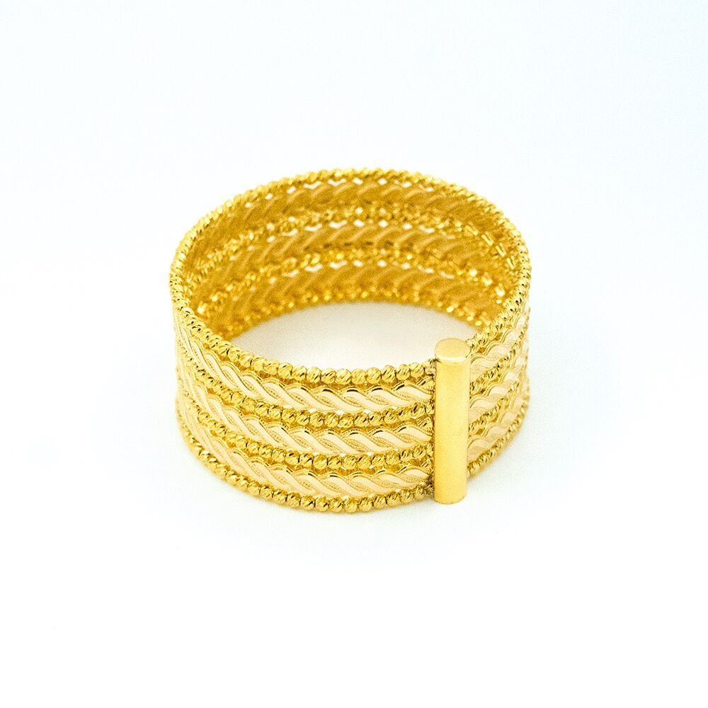 14 Ayar Beste Tılsımı Kelepçe Altın Bileklik