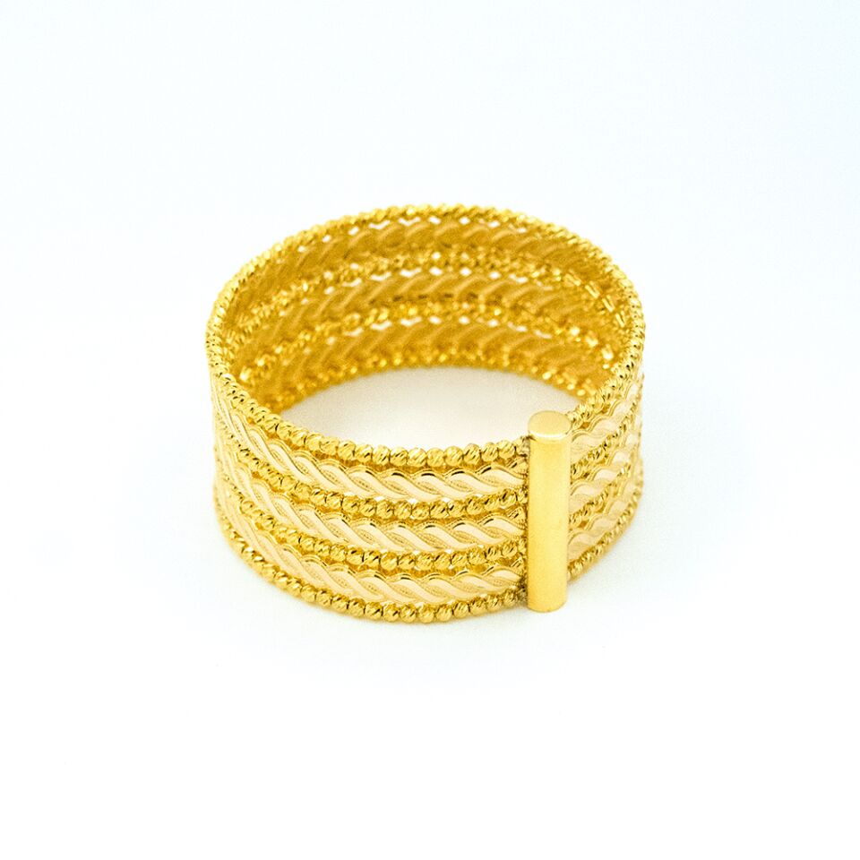 14 Ayar Beste Tılsımı Kelepçe Altın Bileklik