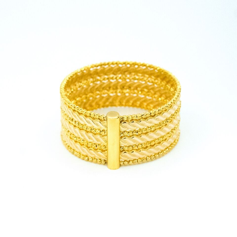 14 Ayar Beste Tılsımı Kelepçe Altın Bileklik