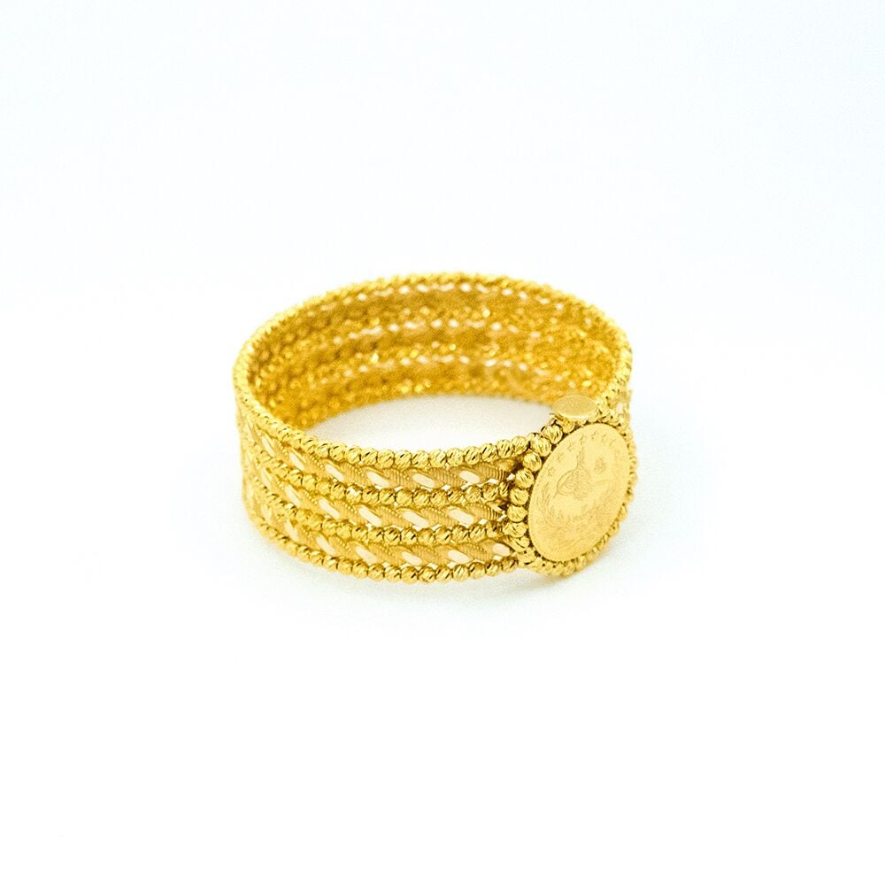 14 Ayar Derin Sarmal Kelepçe Altın Bileklik