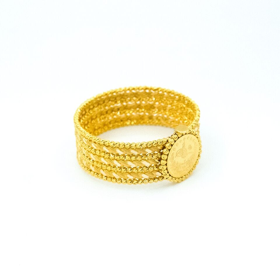 14 Ayar Derin Sarmal Kelepçe Altın Bileklik