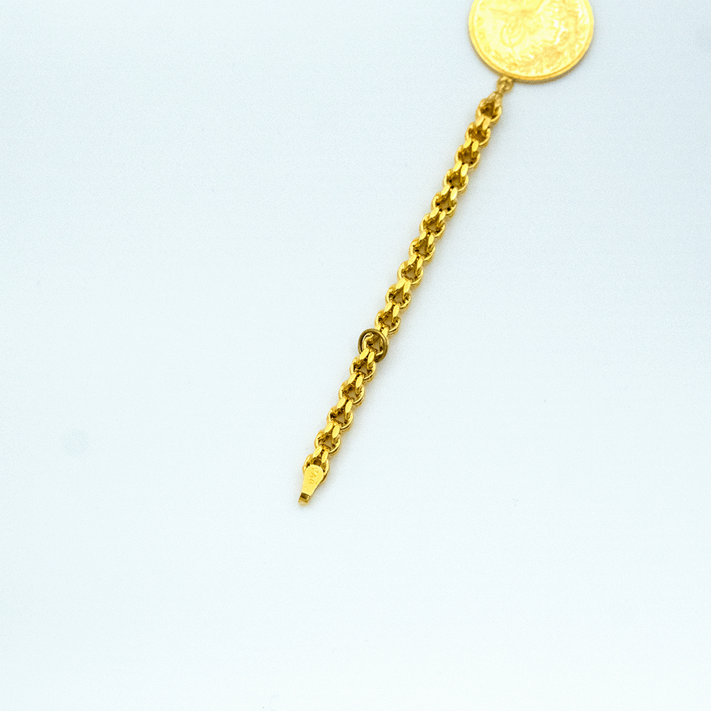 14 Ayar Zincirli Sıralı Altın Bileklik