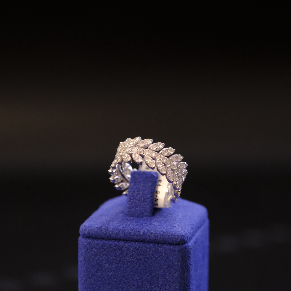 14 Ayar Zeytin Dalı Yaprak Model Pırlanta Yüzük