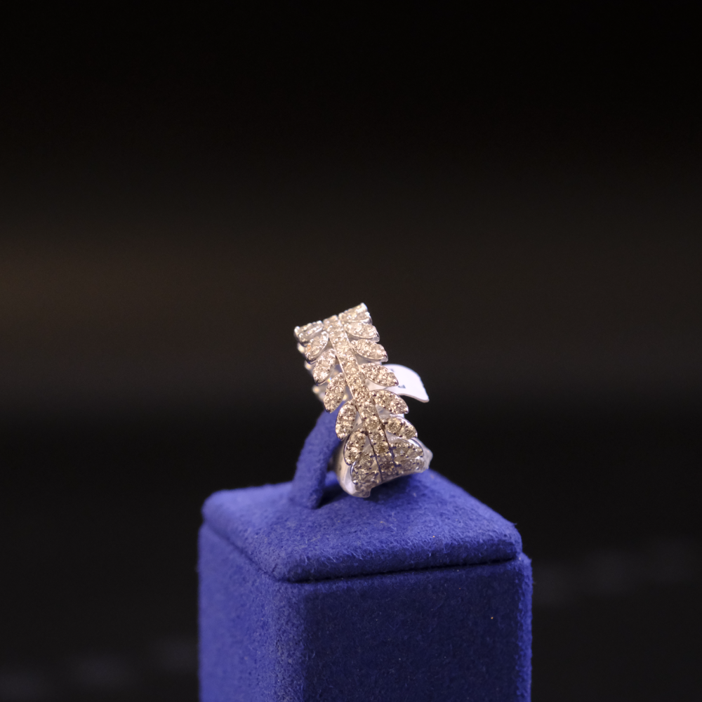 14 Ayar Zeytin Dalı Yaprak Model Pırlanta Yüzük