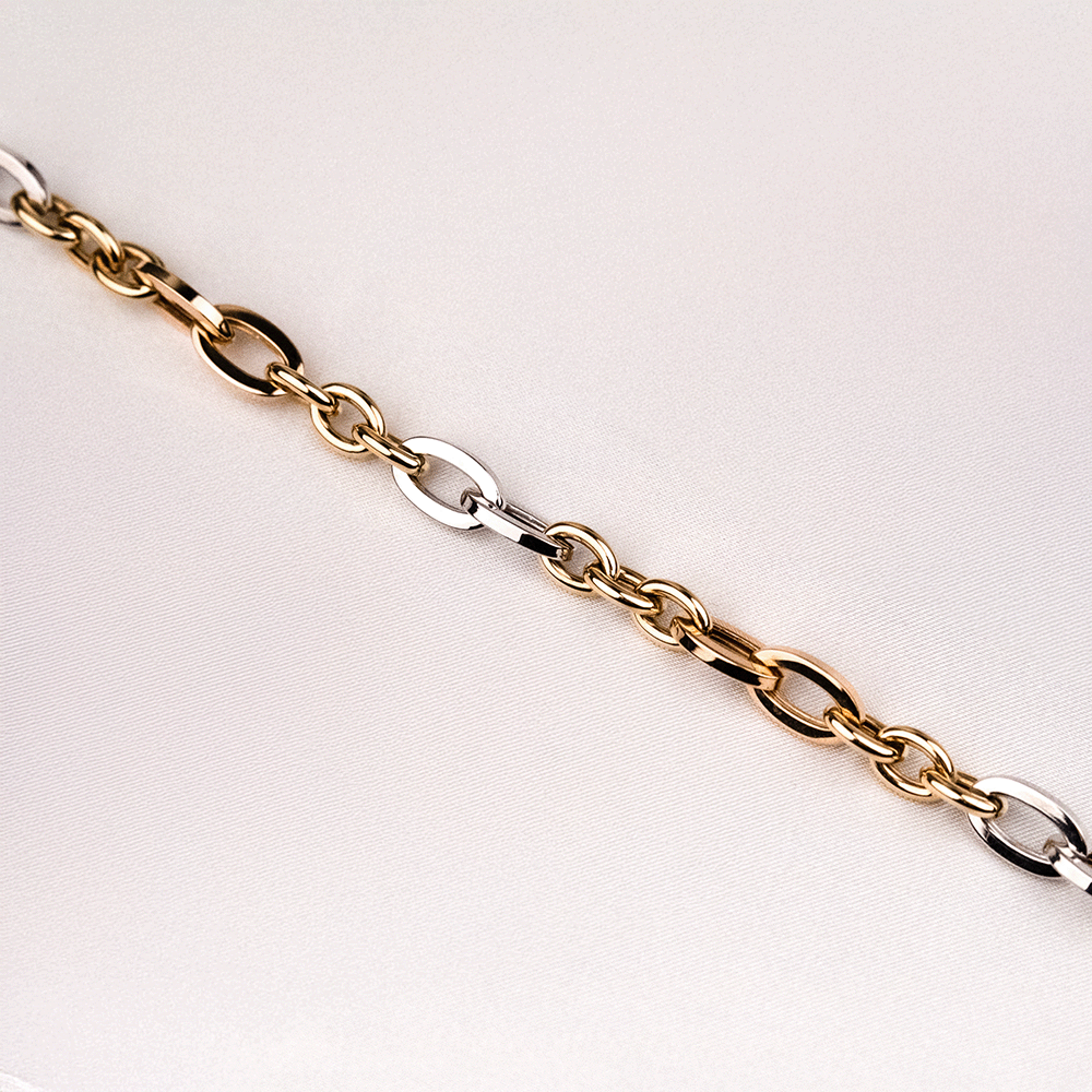 14 Ayar Renkli Oval Halka Altın Bileklik