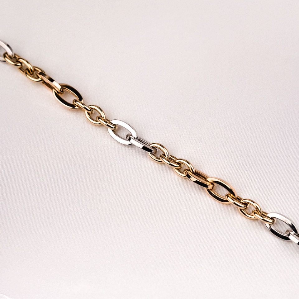 14 Ayar Renkli Oval Halka Altın Bileklik