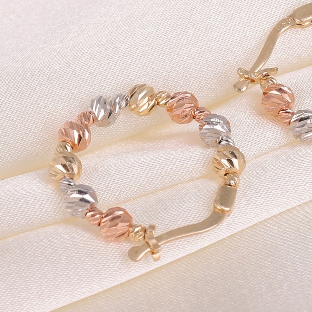 14 Ayar 3 Renk İtalyan Dorikalı Altın Küpe