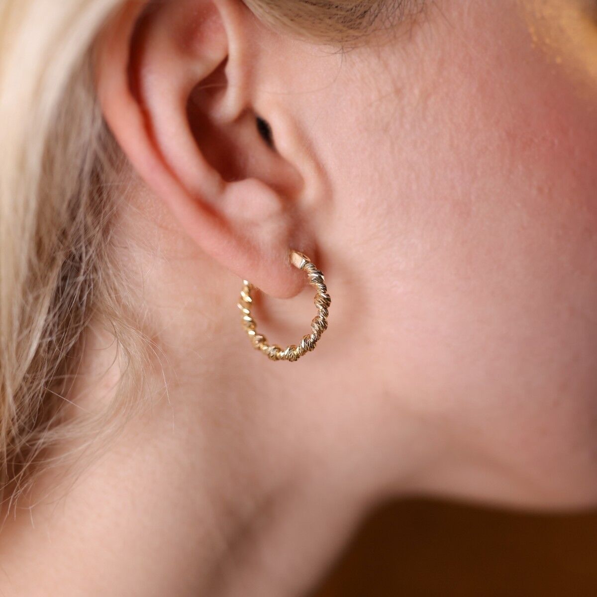 14 Ayar İtalyan Dorikalı Altın Halka Küpe