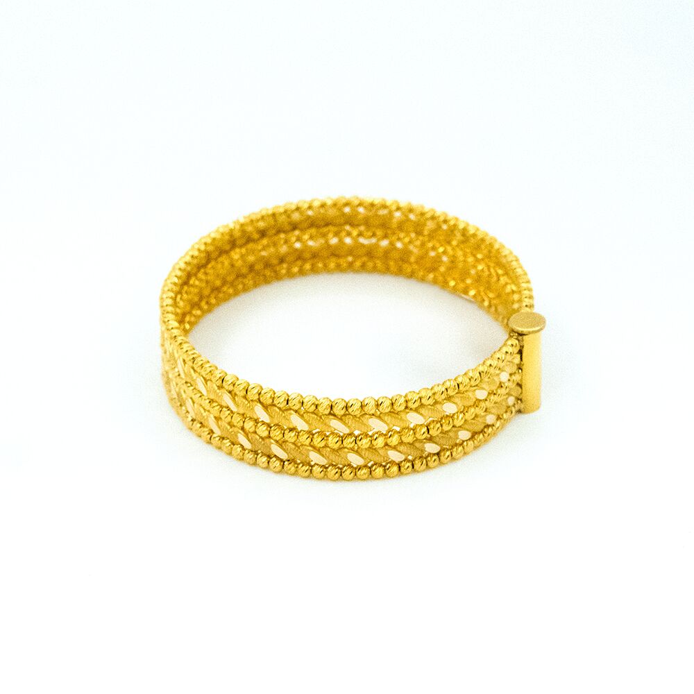 14 Ayar Parlak Fırtına Altın Bileklik