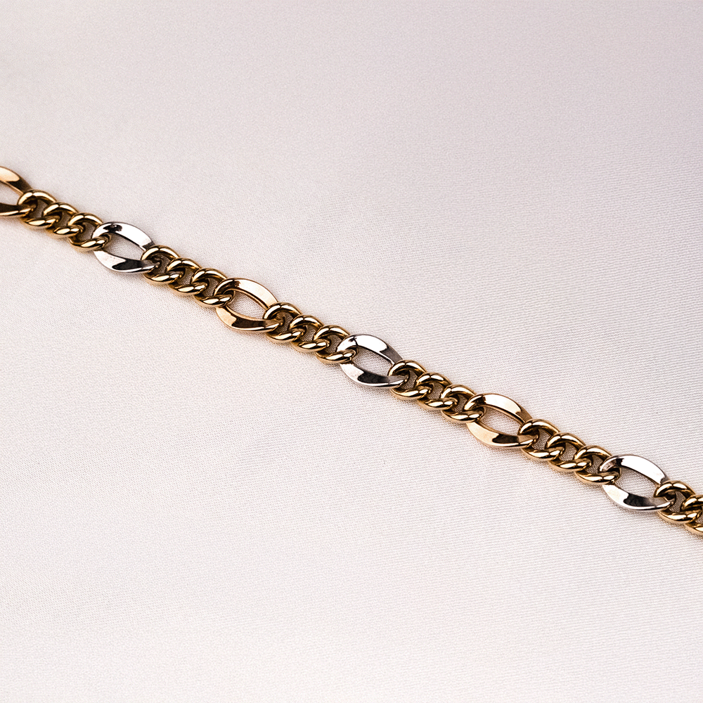 14 Ayar Renkli Doch Zincir Altın Bileklik