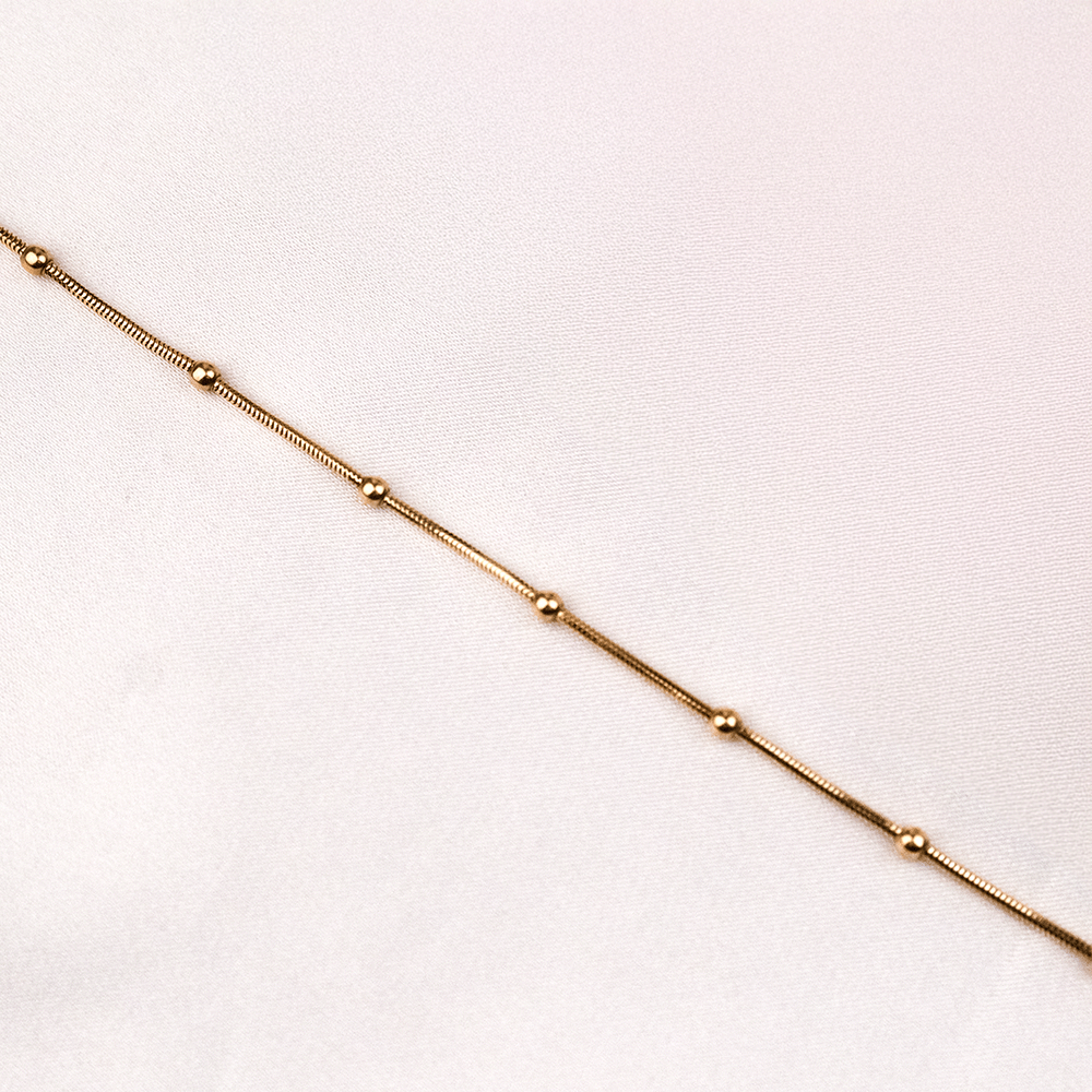 14 Ayar Balık Sırtı Zincirli Dorika Toplu Altın Bileklik