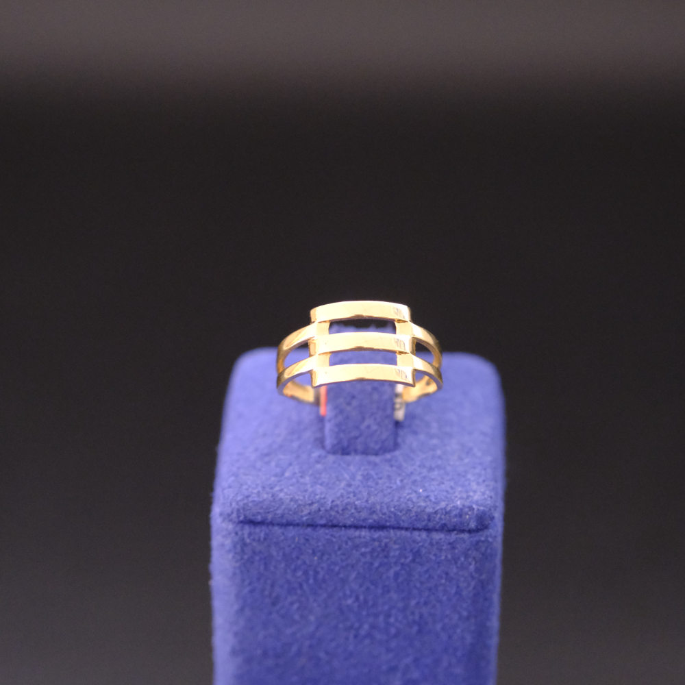 14 Ayar Üç Bantlı Altın Yüzük