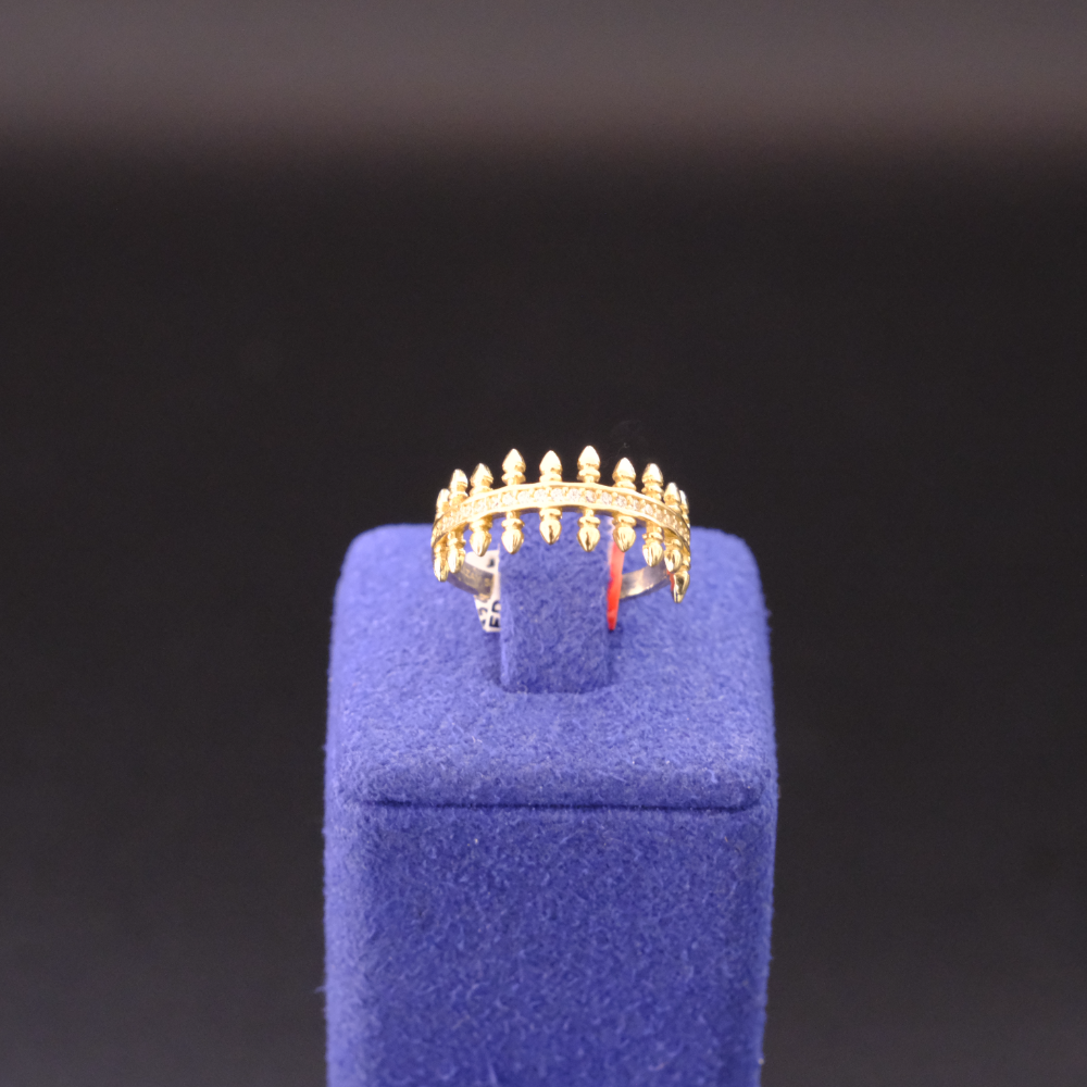 14 Ayar Işıltılı Güneş Halesi Tasarım Altın Yüzük