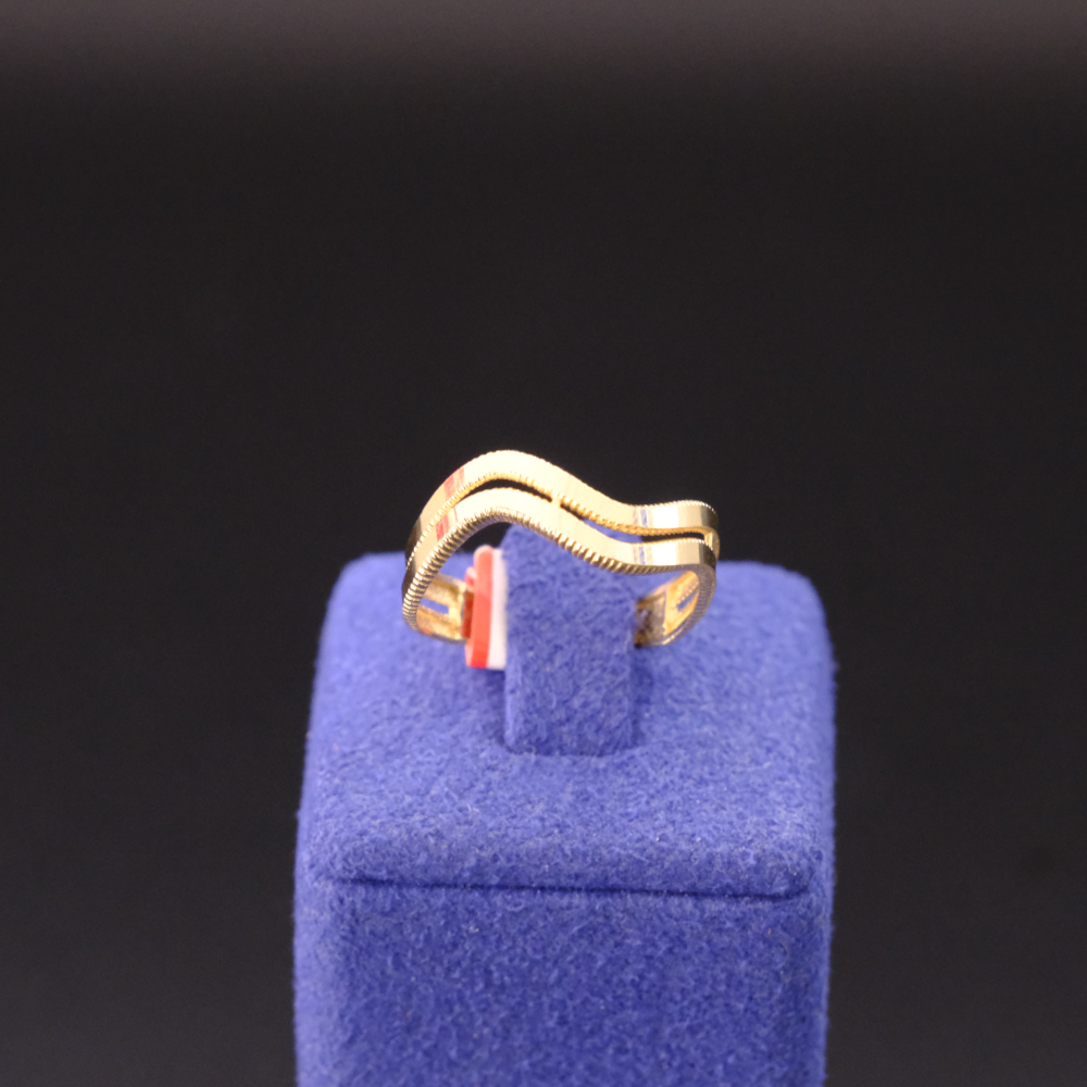 14 Ayar İkili Dalga Formlu Minimal Altın Yüzük