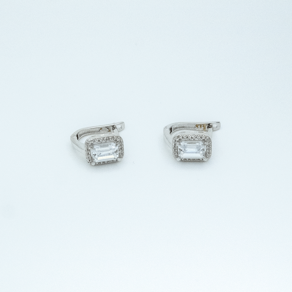 14 Ayar Taşlı Beyaz Altın Küpe