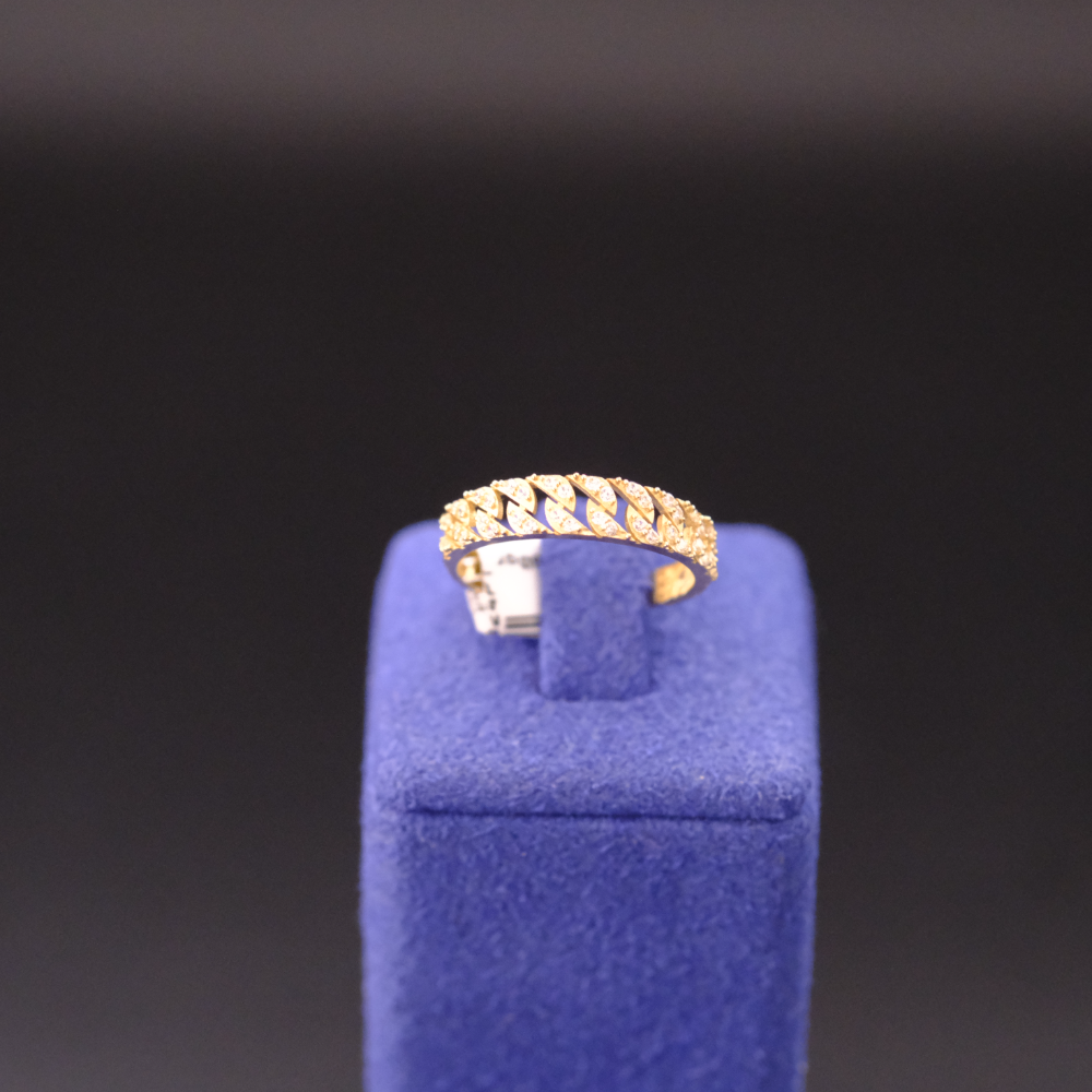 14 Ayar Işıltılı ''Chain Link'' Tasarım   Altın Yüzük