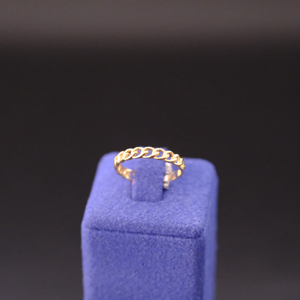 14 Ayar Klasik Halka Zincir Altın Yüzük