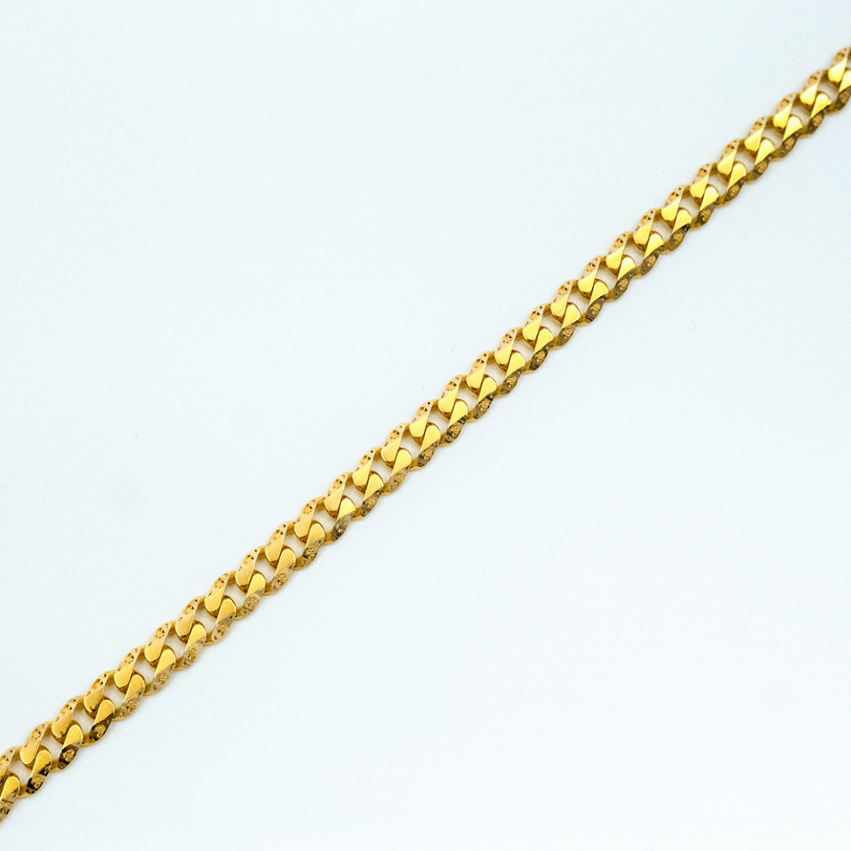 14 Ayar Gurmet Zincirli Detaylı Altın Bileklik