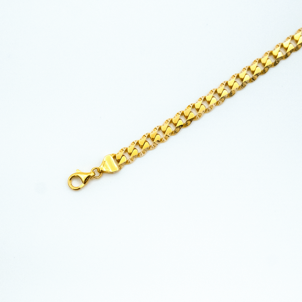 14 Ayar Gurmet Zincirli Detaylı Altın Bileklik