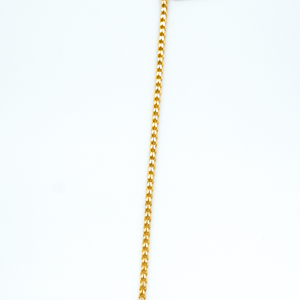 14 Ayar İnce Çifte Zincir Detaylı Altın Bileklik