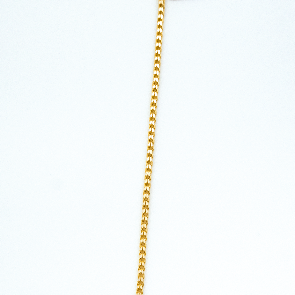 14 Ayar İnce Çifte Zincir Detaylı Altın Bileklik