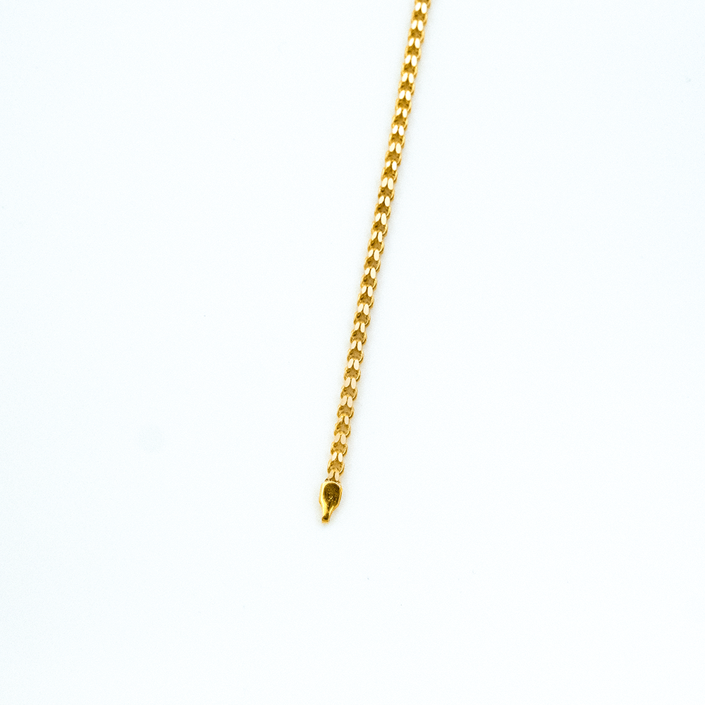 14 Ayar İnce Çifte Zincir Detaylı Altın Bileklik